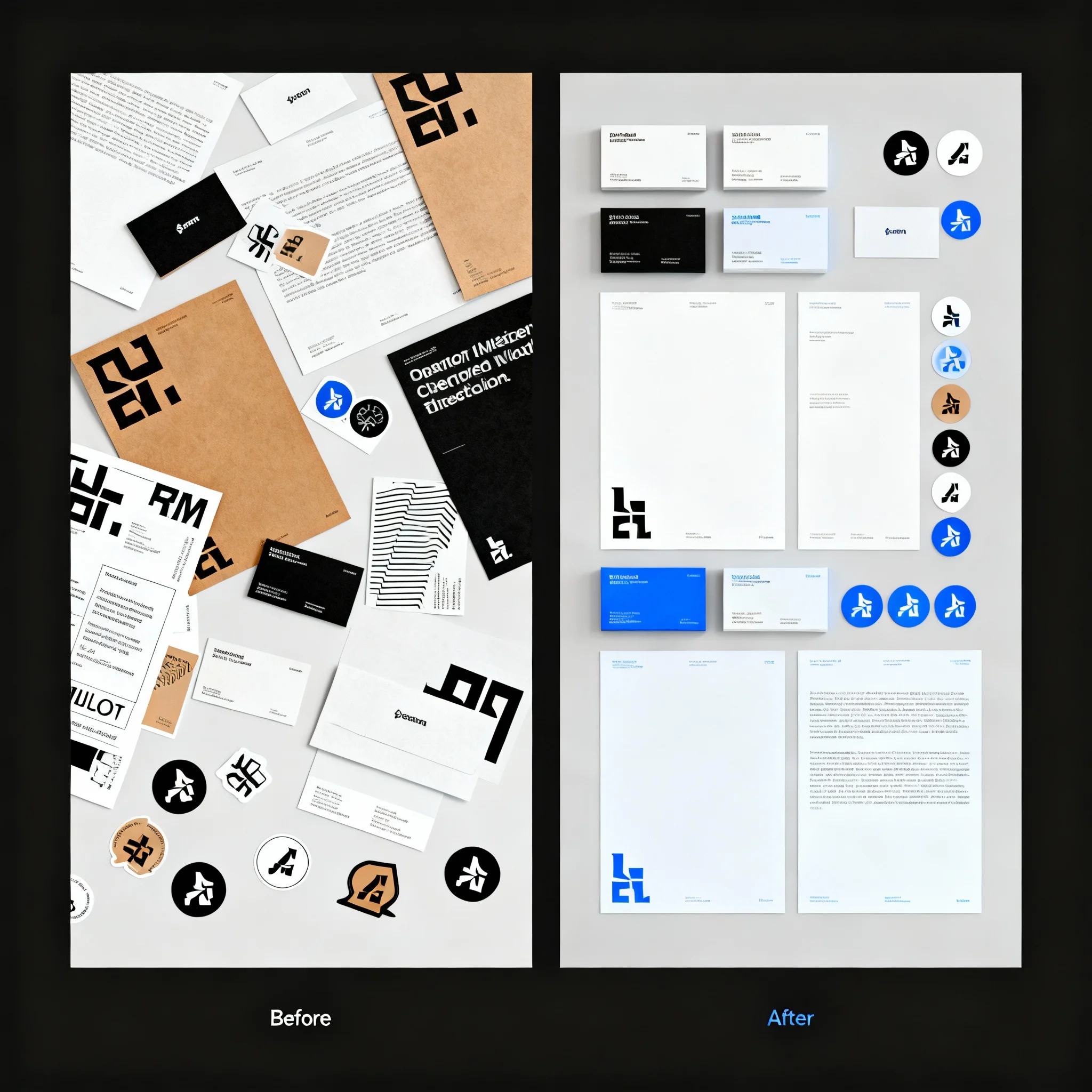 Before and after comparison of brand consistency